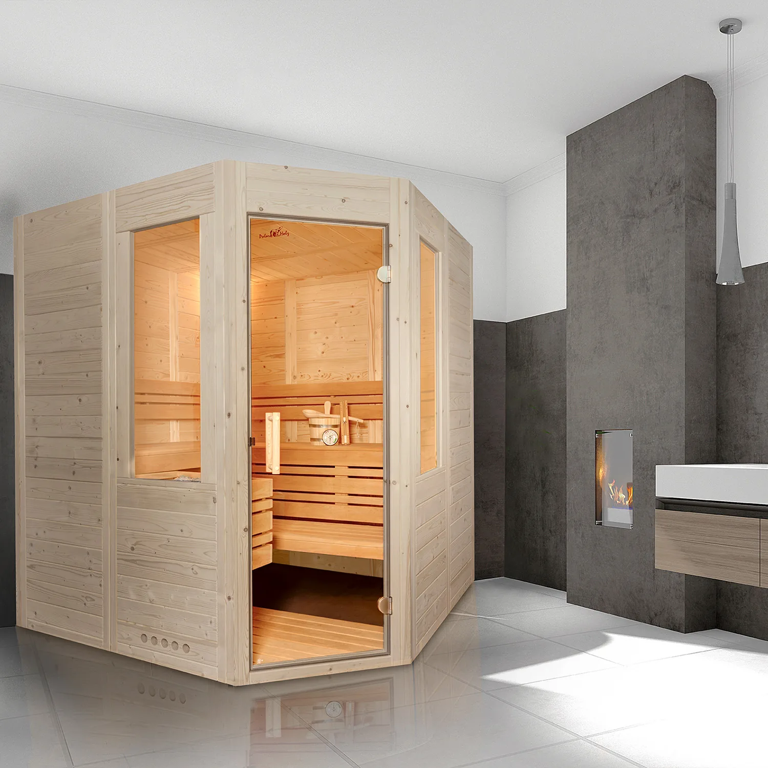 Ecksauna kaufen – Sauna Athen