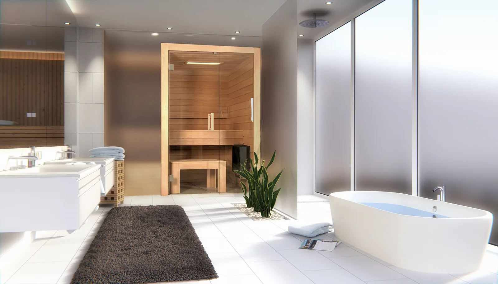 Einbausauna im Badezimmer