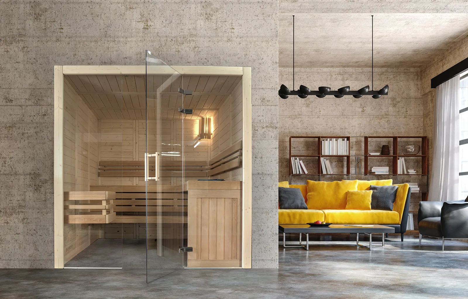 Sauna im Wohnzimmer