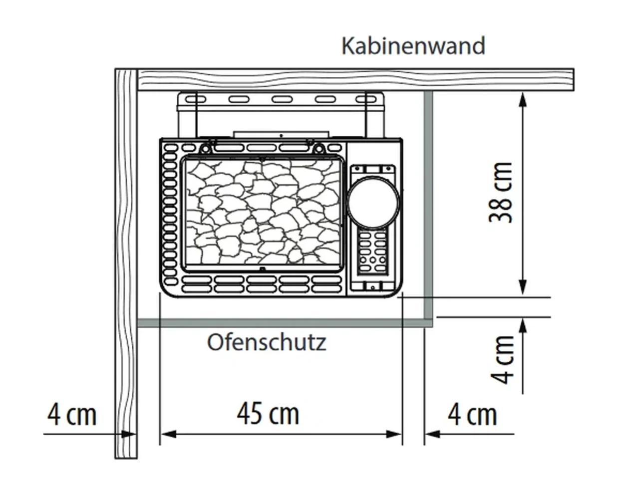 Kombi-Saunaofen mit Verdampfer EOS Bi-O Tec W 6–9 kW – Wandofen mit Aromaschale und 15 kg Steinkorb, Bild 5