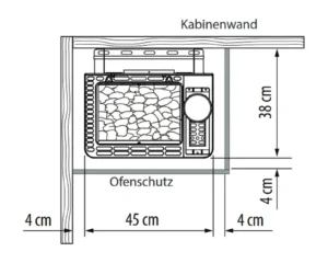 Kombi-Saunaofen mit Verdampfer EOS Bi-O Tec W 6–9 kW – Wandofen mit Aromaschale und 15 kg Steinkorb, Bild 5