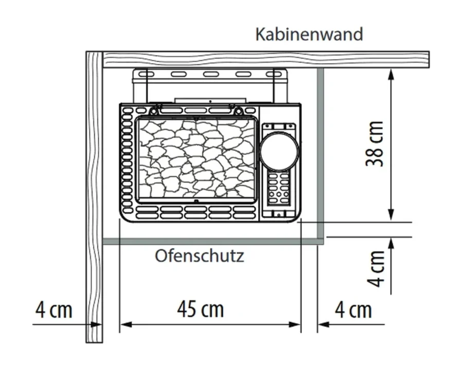 Kombi-Saunaofen mit Verdampfer EOS Bi-O Tec W 6–9 kW – Wandofen mit Aromaschale und 15 kg Steinkorb, Bild 5