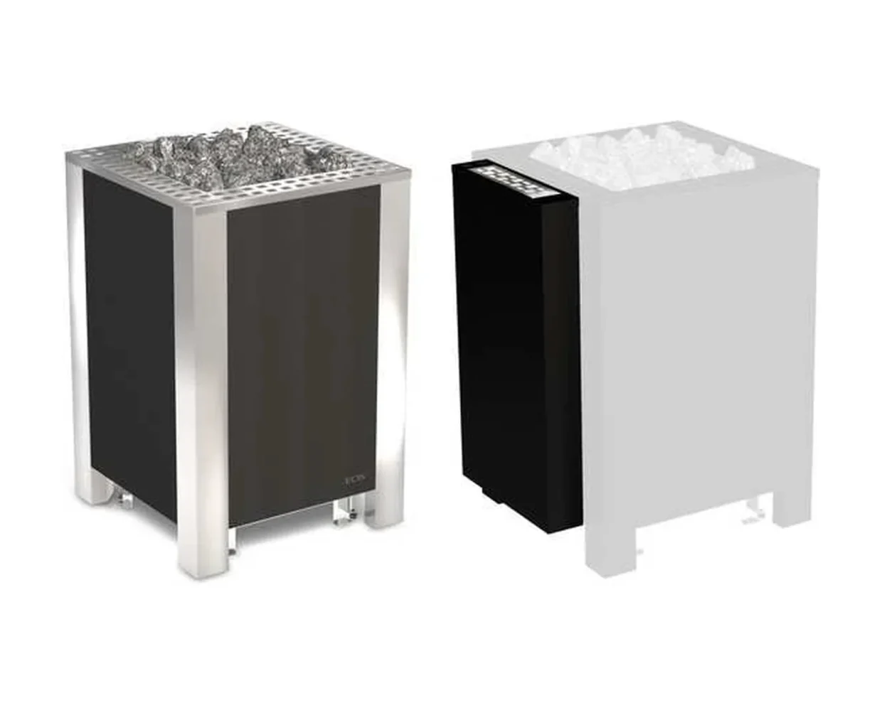 Finnischer Saunaofen EOS BlackRock 12–18 kW – robust für den gewerblichen Betrieb, Bi-O-fähig, aus Edelstahl, Bild 2
