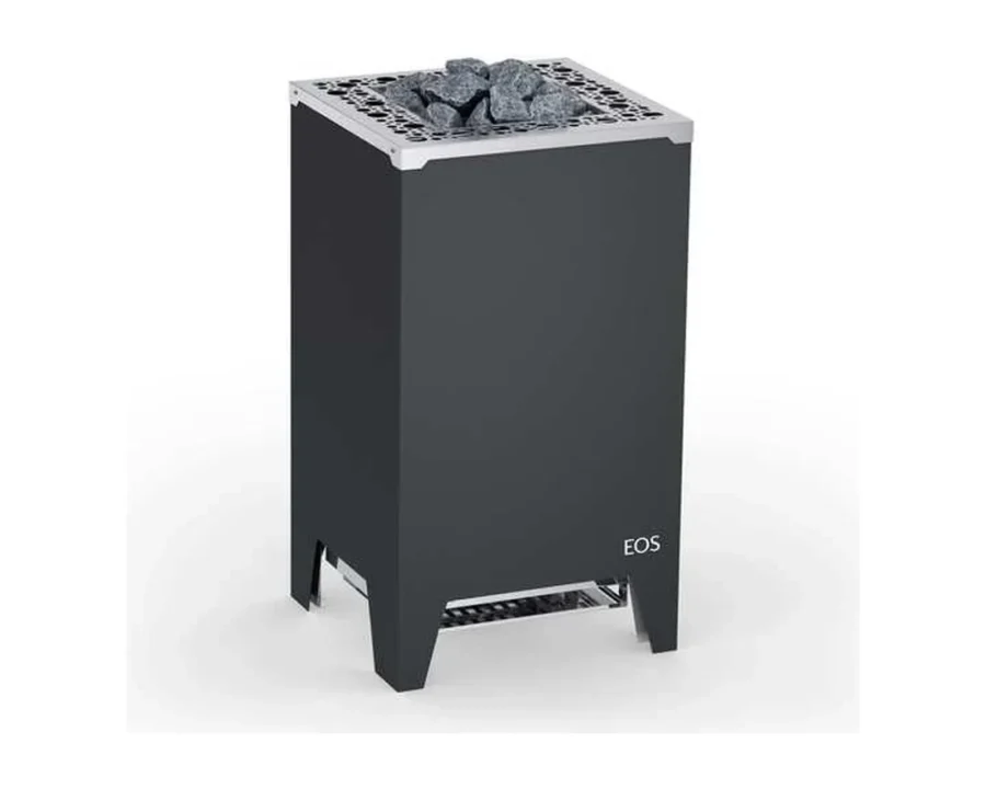 Finnischer Saunaofen EOS Cubo 2 mit 7,5–12 kW – kubischer Standofen mit flacher Rückseite für Glasfronten, Bild 2
