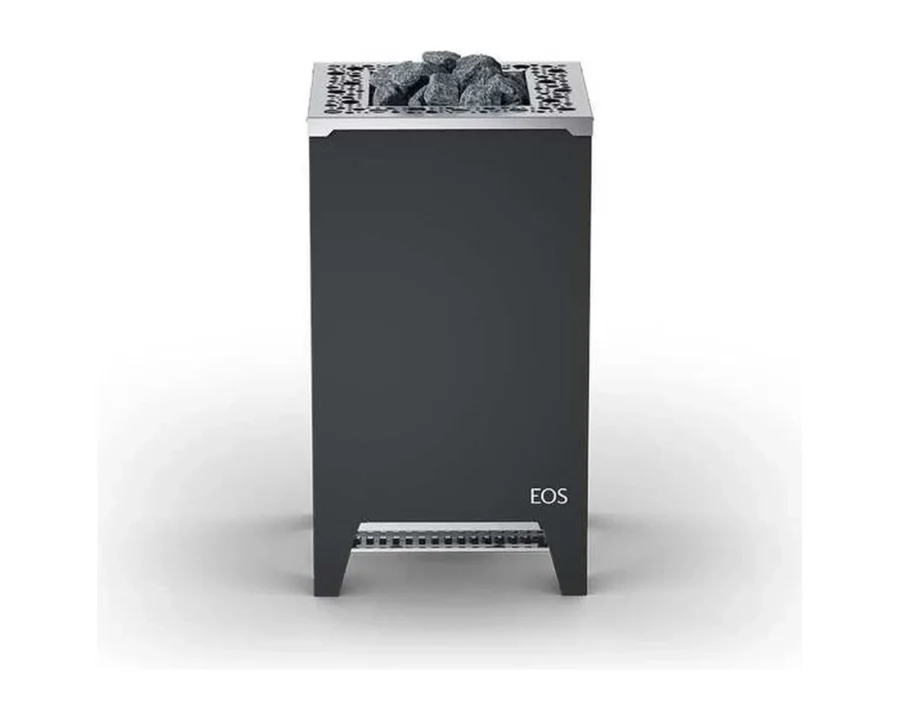 Finnischer Saunaofen EOS Cubo 2 mit 7,5–12 kW – kubischer Standofen mit flacher Rückseite für Glasfronten, Bild 3