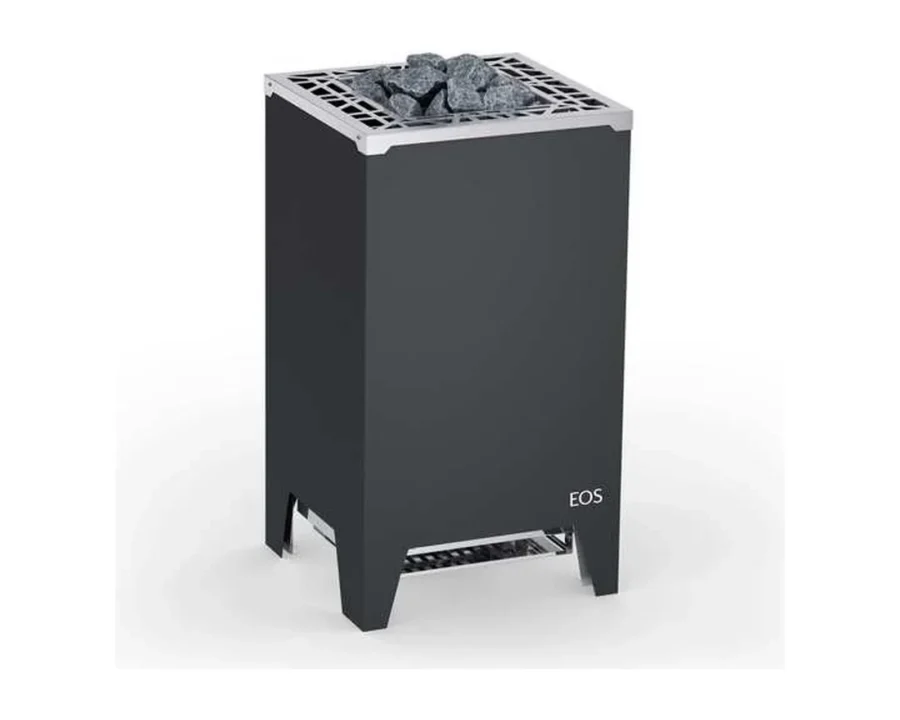 Finnischer Saunaofen EOS Cubo 2 mit 7,5–12 kW – kubischer Standofen mit flacher Rückseite für Glasfronten, Bild 5