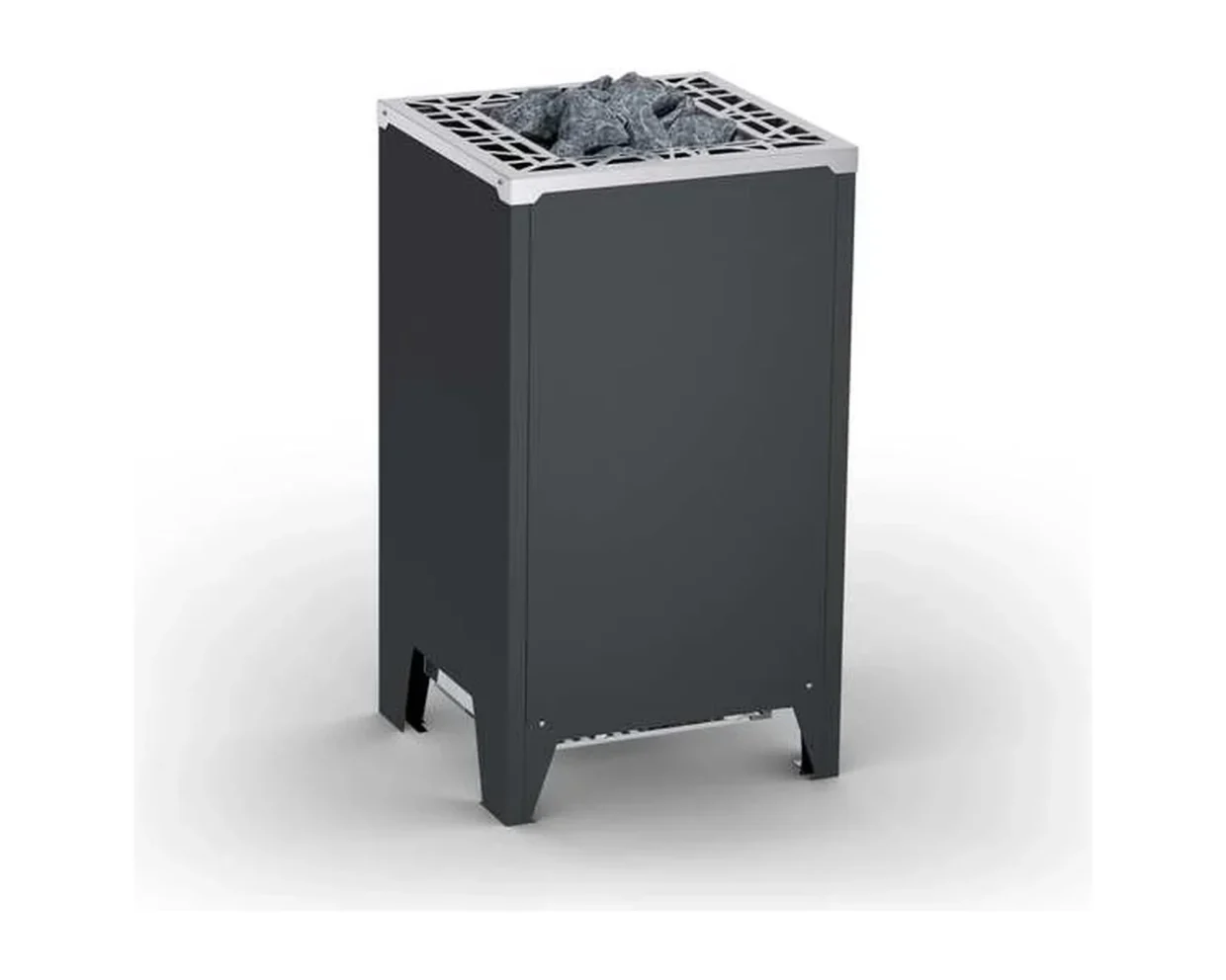 Finnischer Saunaofen EOS Cubo 2 mit 7,5–12 kW – kubischer Standofen mit flacher Rückseite für Glasfronten, Bild 7