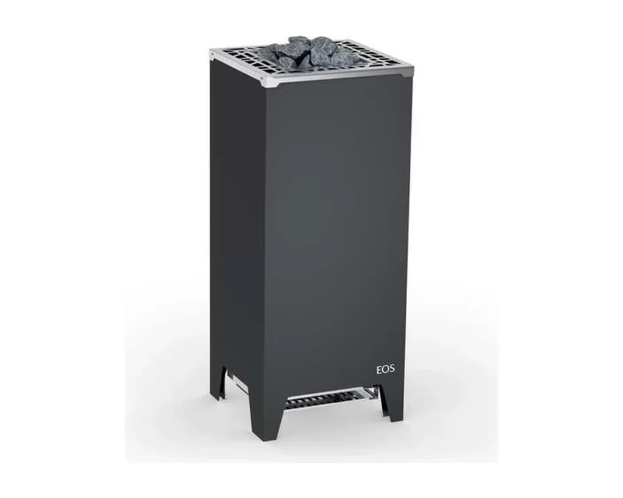 Finnischer Saunaofen EOS Cubo 2+ mit 45 kg Steinen – Standofen 7,5–12 kW, flache Rückseite für Glasflächen, Bild 3