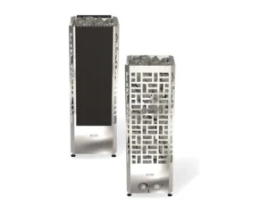 Finnischer Saunaofen EOS Edge 6–9 kW – schlanker Standofen im Tower-Design mit offenem Korb für 100 kg Steine, Bild 2