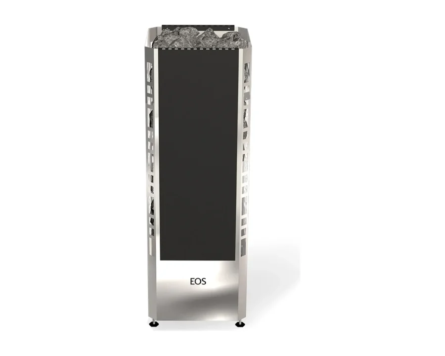 Finnischer Saunaofen EOS Edge 6–9 kW – schlanker Standofen im Tower-Design mit offenem Korb für 100 kg Steine, Bild 4