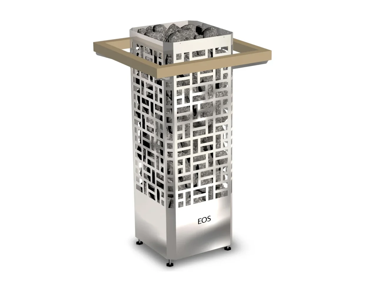 Finnischer Saunaofen EOS Edge 6–9 kW – schlanker Standofen im Tower-Design mit offenem Korb für 100 kg Steine, Bild 6