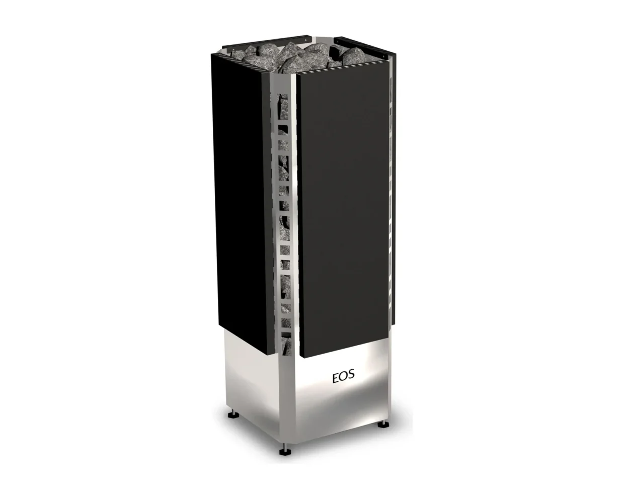 Finnischer Saunaofen EOS Edge 6–9 kW – schlanker Standofen im Tower-Design mit offenem Korb für 100 kg Steine, Bild 7
