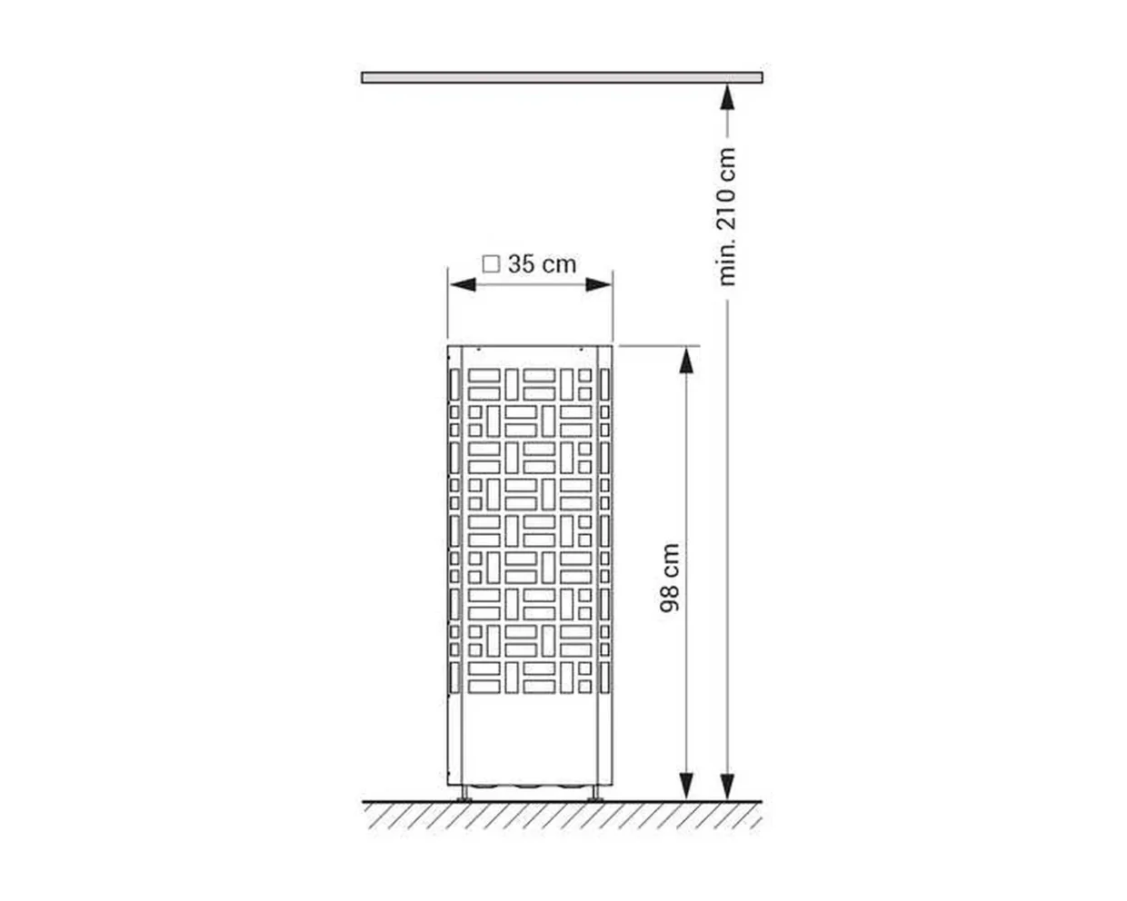 Finnischer Saunaofen EOS Edge 6–9 kW – schlanker Standofen im Tower-Design mit offenem Korb für 100 kg Steine, Bild 9