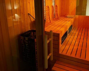 Finnischer Saunaofen EOS Edge 6–9 kW – schlanker Standofen im Tower-Design mit offenem Korb für 100 kg Steine, Bild 12