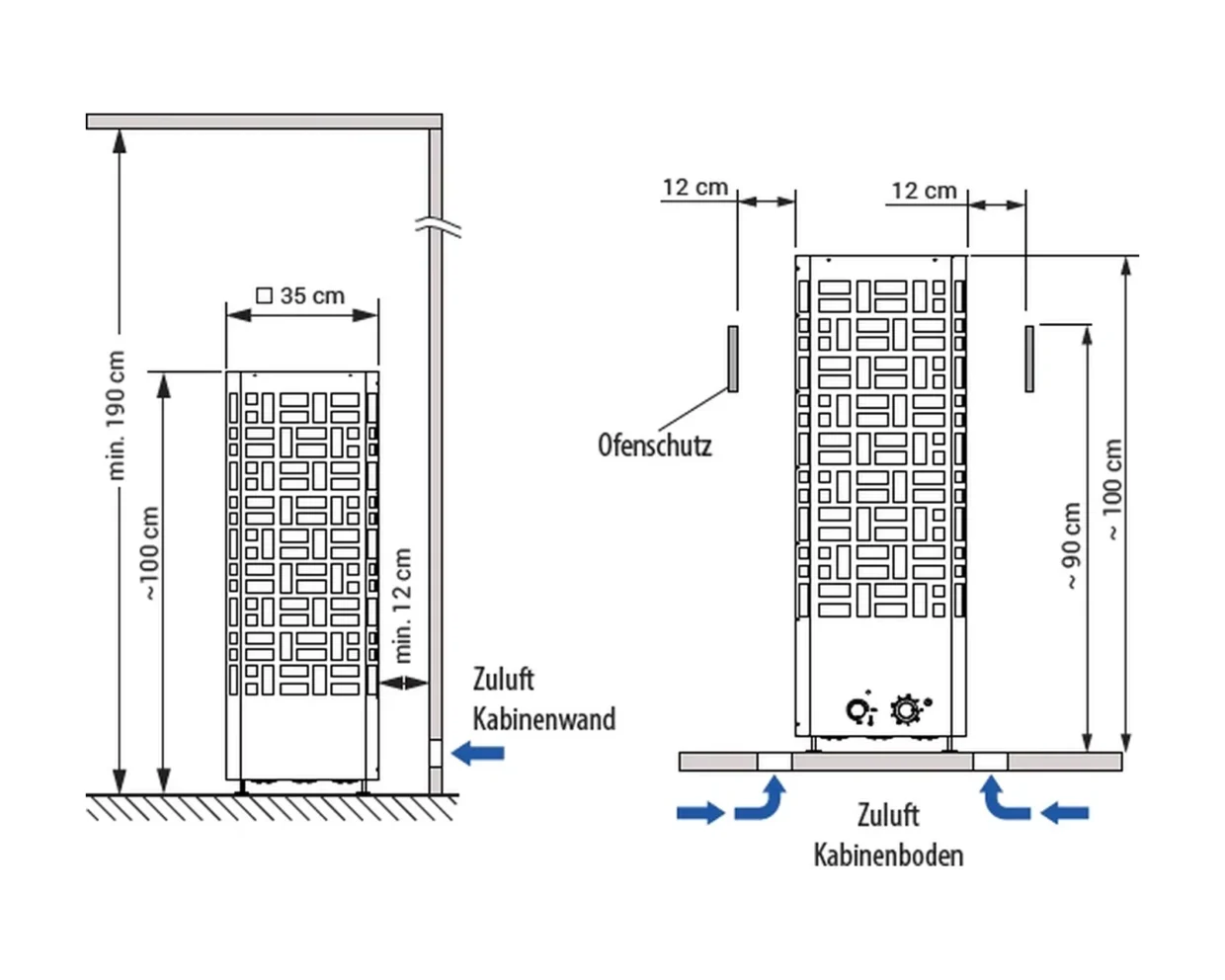 Finnischer Saunaofen mit integrierter Steuerung EOS Edge Control 7,5–9 kW – Standofen im Tower-Design, Bild 6