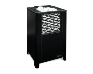Finnischer Saunaofen EOS FinnRock 7,5–12 kW – Design-Standofen aus Edelstahl mit offenem 40-kg-Steinkorb, Bild 2