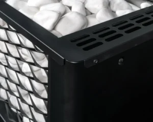 Finnischer Saunaofen EOS FinnRock 7,5–12 kW – Design-Standofen aus Edelstahl mit offenem 40-kg-Steinkorb, Bild 7