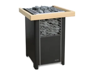 Finnischer Saunaofen EOS FinnRock 7,5–12 kW – Design-Standofen aus Edelstahl mit offenem 40-kg-Steinkorb, Bild 10