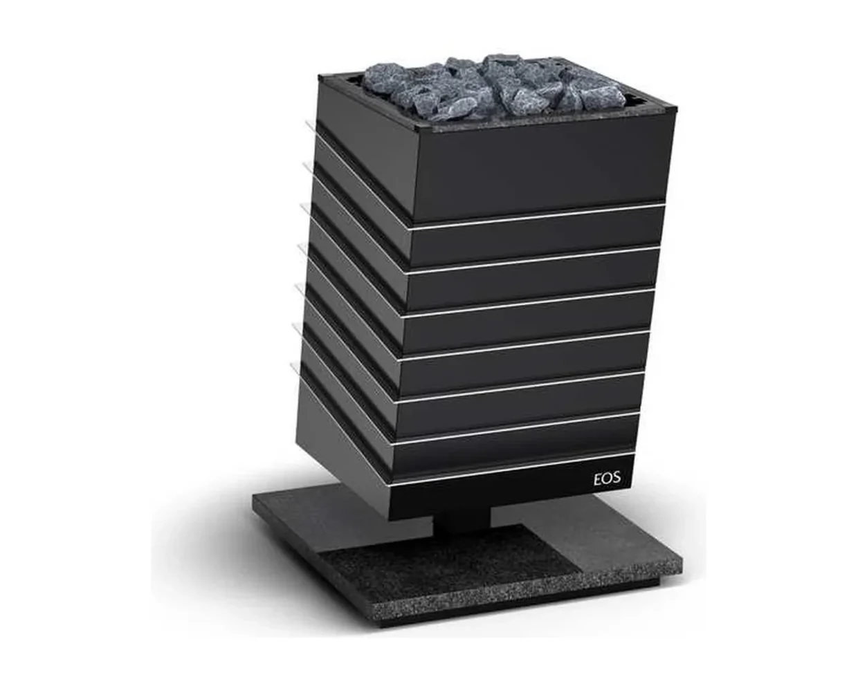 Finnischer Saunaofen EOS Future Stone 10–15 kW – Design-Standofen mit Natursteinsockel und 40 kg Steinkorb, Bild 3