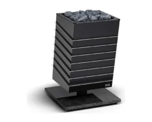 Finnischer Saunaofen EOS Future Stone 10–15 kW – Design-Standofen mit Natursteinsockel und 40 kg Steinkorb, Bild 3