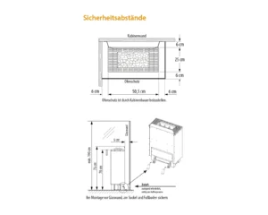Finnischer Saunaofen EOS Gracil 4,5–9 kW – platzsparender Standofen mit 25 cm Tiefe und Dreimantel-Technik, Bild 12