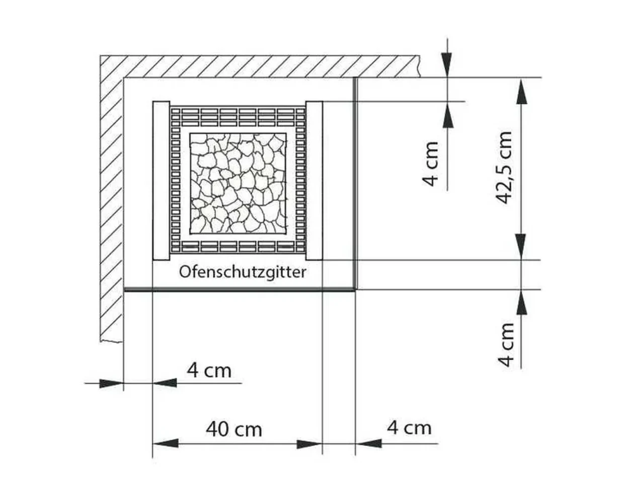 Finnischer Saunaofen EOS Herkules S25 7,5–9 kW – Standofen mit flacher Rückwand und 25 kg Steinkorb, Bild 4