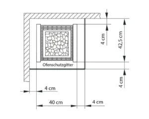Finnischer Saunaofen EOS Herkules S25 7,5–9 kW – Standofen mit flacher Rückwand und 25 kg Steinkorb, Bild 4