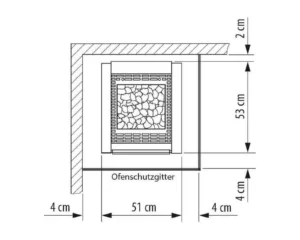 Finnischer Saunaofen EOS Herkules S60 9–15 kW – Standofen mit 60 kg Steinvolumen für große Kabinen, Bild 5