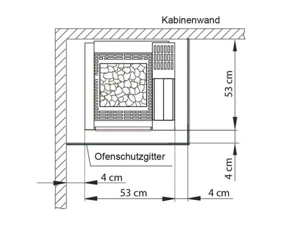 Kombi-Saunaofen mit Verdampfer EOS Herkules S60 Vapor 9–15 kW – Standofen mit 60 kg Steinvolumen, Bild 3