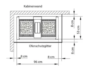Kombi-Saunaofen mit Verdampfer EOS Herkules XL S50 Vapor 12–15 kW – 50 kg Steine bei nur 39 cm Bautiefe, Bild 6