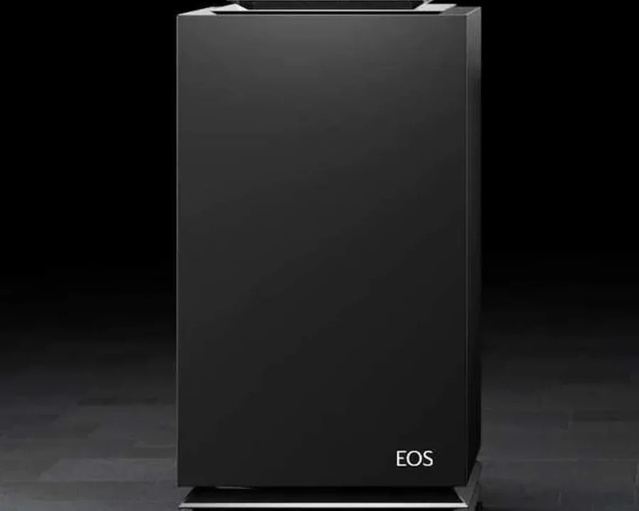 Finnischer Saunaofen EOS Majesty 6–10 kW – Design-Ofen mit Rundumansicht und polierten Edelstahl-Lamellen, Bild 2