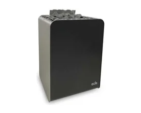 Finnischer Saunaofen EOS Organic W 6,0–10,5 kW – Wandmodell in Edelstahl und Anthrazit