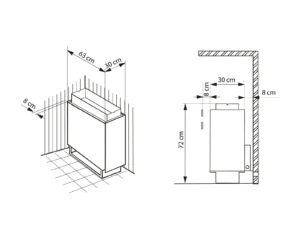 Finnischer Saunaofen EOS P1+ 10–15 kW – gewerbetauglicher Standofen mit 40 kg Steinkorb, Bild 5