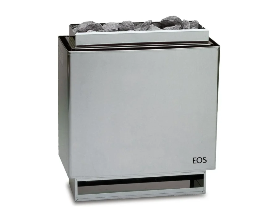 Finnischer Saunaofen EOS P1 W 12–15 kW – flacher Wandofen aus Volledelstahl mit rund 30 kg Steinkorb, Bild 2