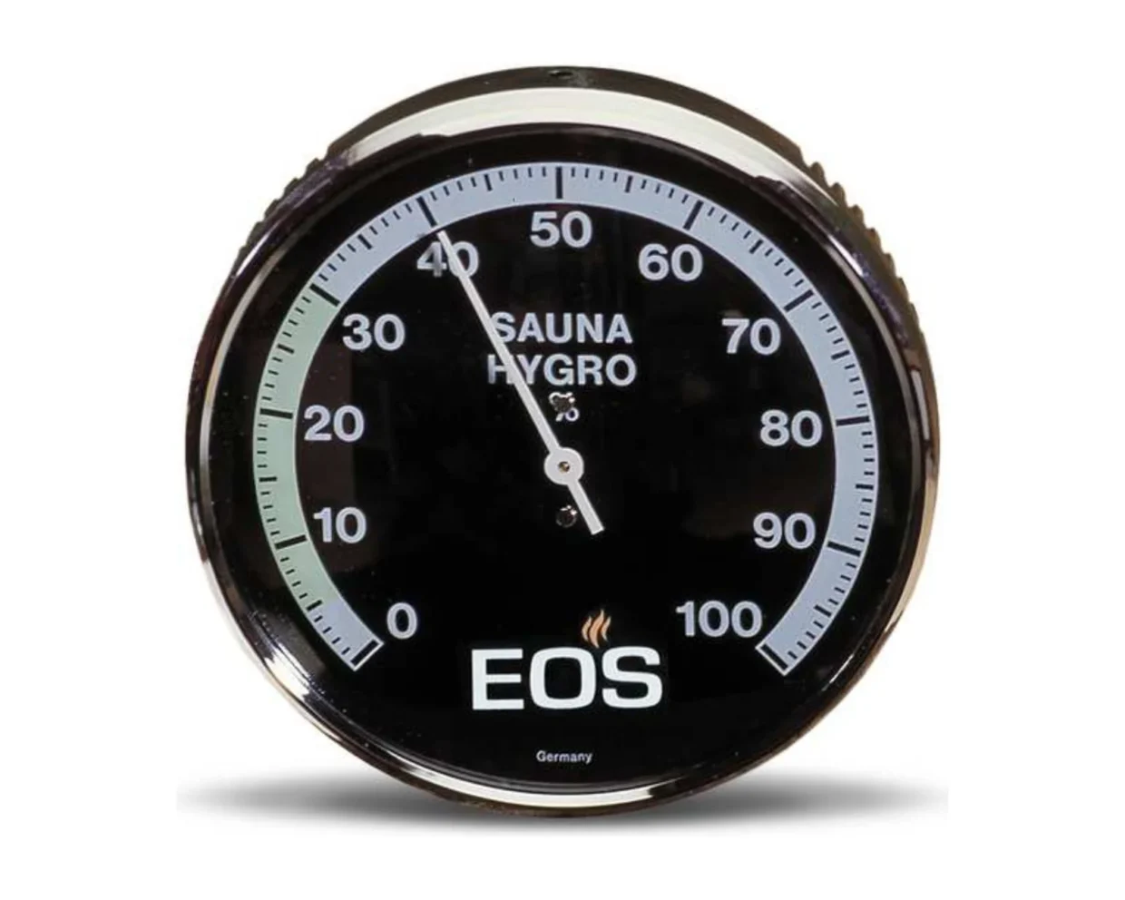 Hygrometer für die Sauna in Schwarz – EOS, hitzebeständiges Gehäuse, Ø ca. 100 mm