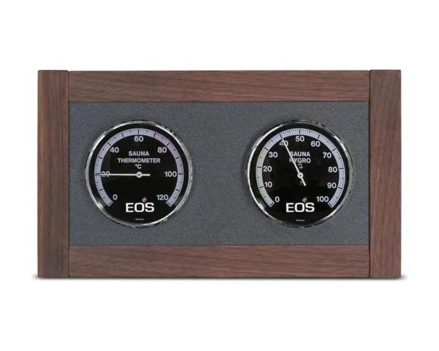 Klimamess-Station für die Sauna – EOS Klimamesser Station Excellent, Thermo-Hygrometer Ø 100 mm, 0 bis 120 °C