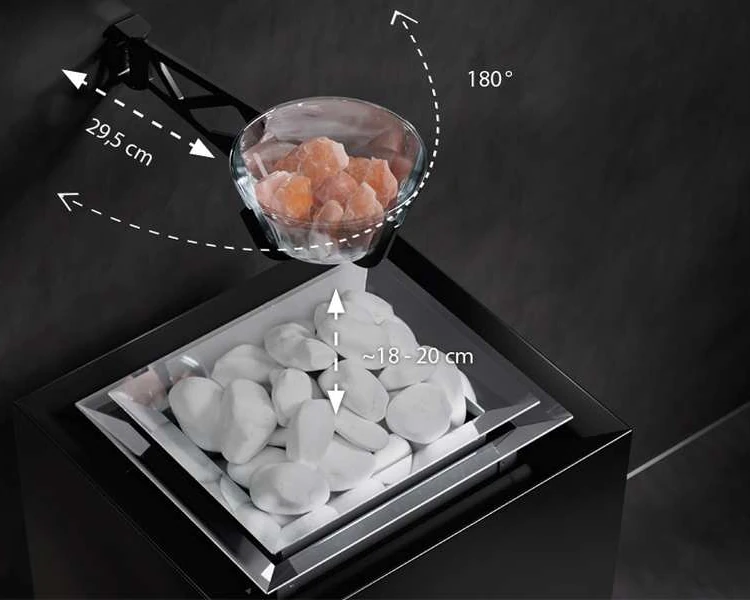 Designduftschale zur Wandmontage für die Sauna – EOS Scent Trophy W mit schwenkbarem Edelstahlarm, Bild 2
