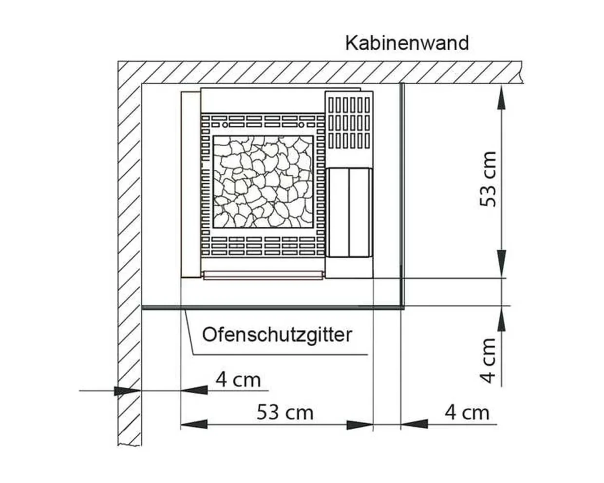 Kombi-Saunaofen EOS Stone S60 Vapor 9,0–15,0 kW – Bi-O-Standofen mit Verdampfer, 60 kg Steine, Bild 3