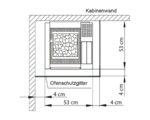 Kombi-Saunaofen EOS Stone S60 Vapor 9,0–15,0 kW – Bi-O-Standofen mit Verdampfer, 60 kg Steine, Bild 3