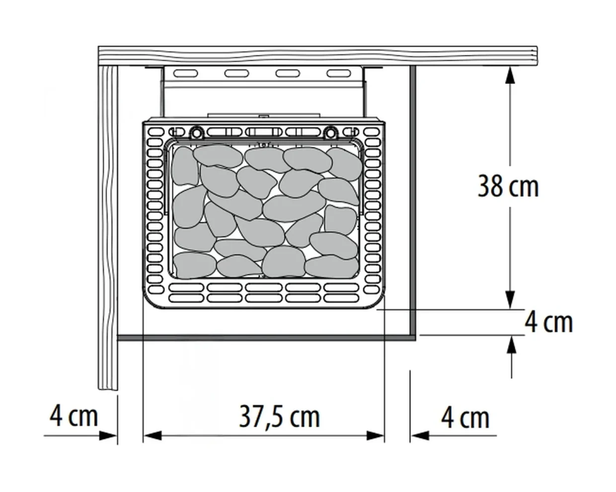 Finnischer Saunaofen EOS ThermoTec W 6,0–9,0 kW – Wandofen mit Aluminium-Druckguss-Abdeckung, Bild 7