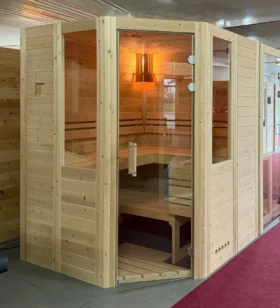 Massivholzsauna Athen astige Zirbe