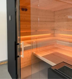 Massivholzsauna Morena black