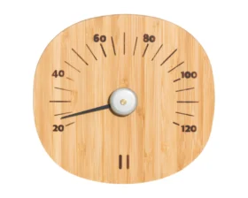 Sauna Thermometer aus Bambus rund – Rento, ca. 15 × 14 cm, wärmebehandelt
