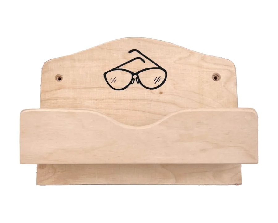 Brillenablage für die Sauna – Eliga aus stabilem Schichtholz, für eine Brille