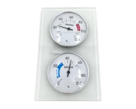 Sauna Thermo-Hygrometer mit doppeltem Glas – Kombiinstrument für Temperatur und Luftfeuchte