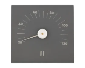Sauna Thermometer eckig aus eloxiertem Aluminium, ca. 15 × 14 cm – in Champagner oder Grau, Bild 3