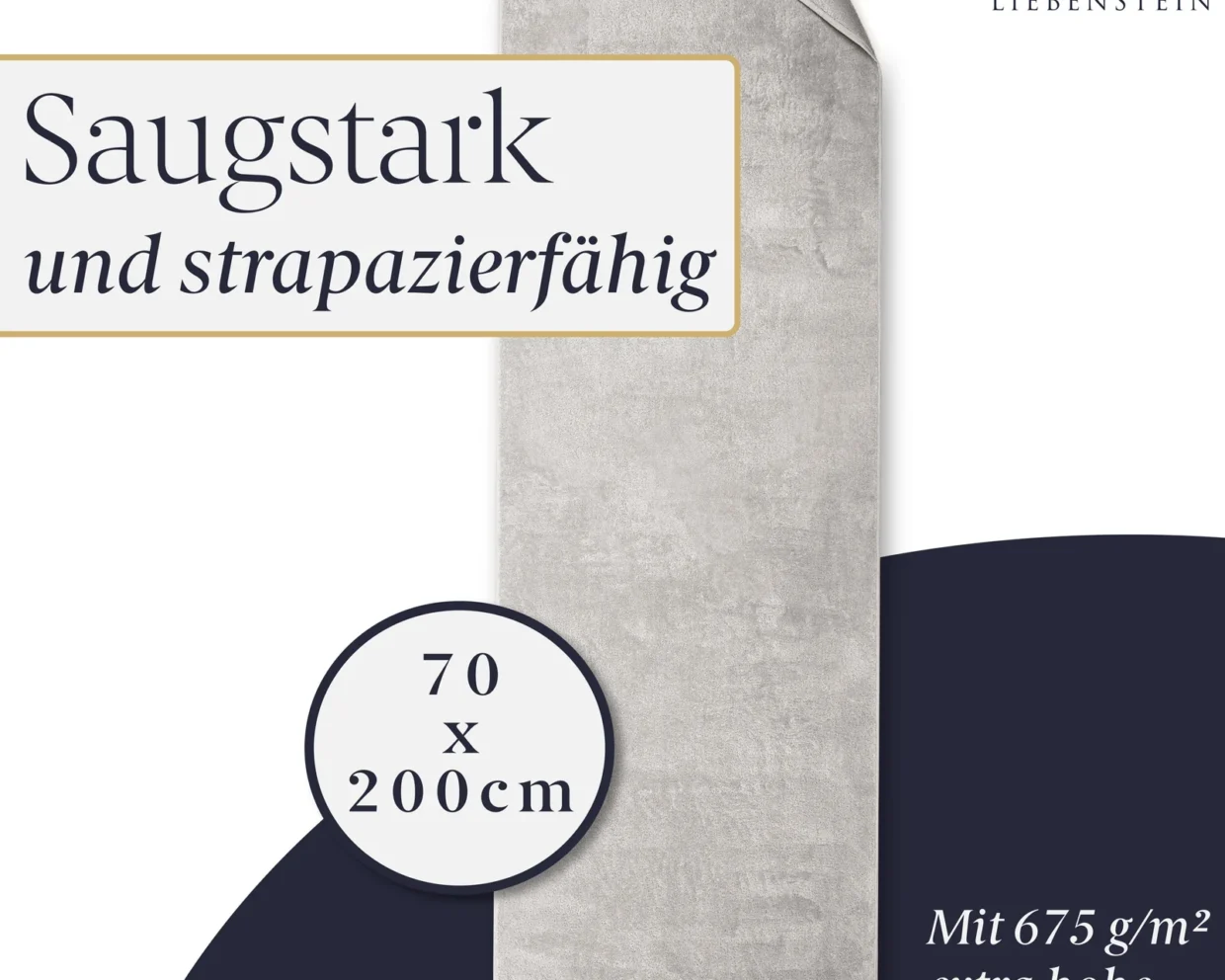 Saunatuch Saugstark 70 × 200 cm von Liebenstein – 625 g/m² aus samtweicher Baumwolle, Bild 2