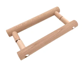 Türgriff-Set aus Holz für Sauna-Glastüren – zwei runde Griffe für 6–10 mm Glas, Lochabstand 200 mm