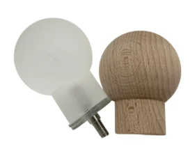 Türknauf-Set aus Holz und mattiertem Acryl für Sauna-Glastüren – für 6–10 mm Glas, wenig wärmeleitend