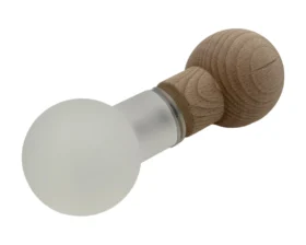 Türknauf-Set aus Holz und mattiertem Acryl für Sauna-Glastüren – für 6–10 mm Glas, wenig wärmeleitend, Bild 3